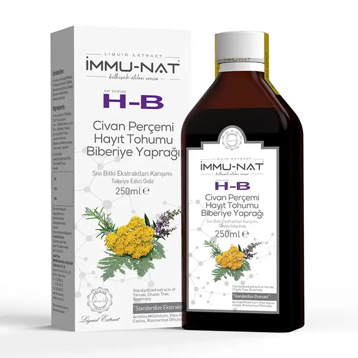 İMMUNAT H-B Civan Perçemi Hayıt Tohumu Biberiye Yaprağı Ekstraktı 250 ML