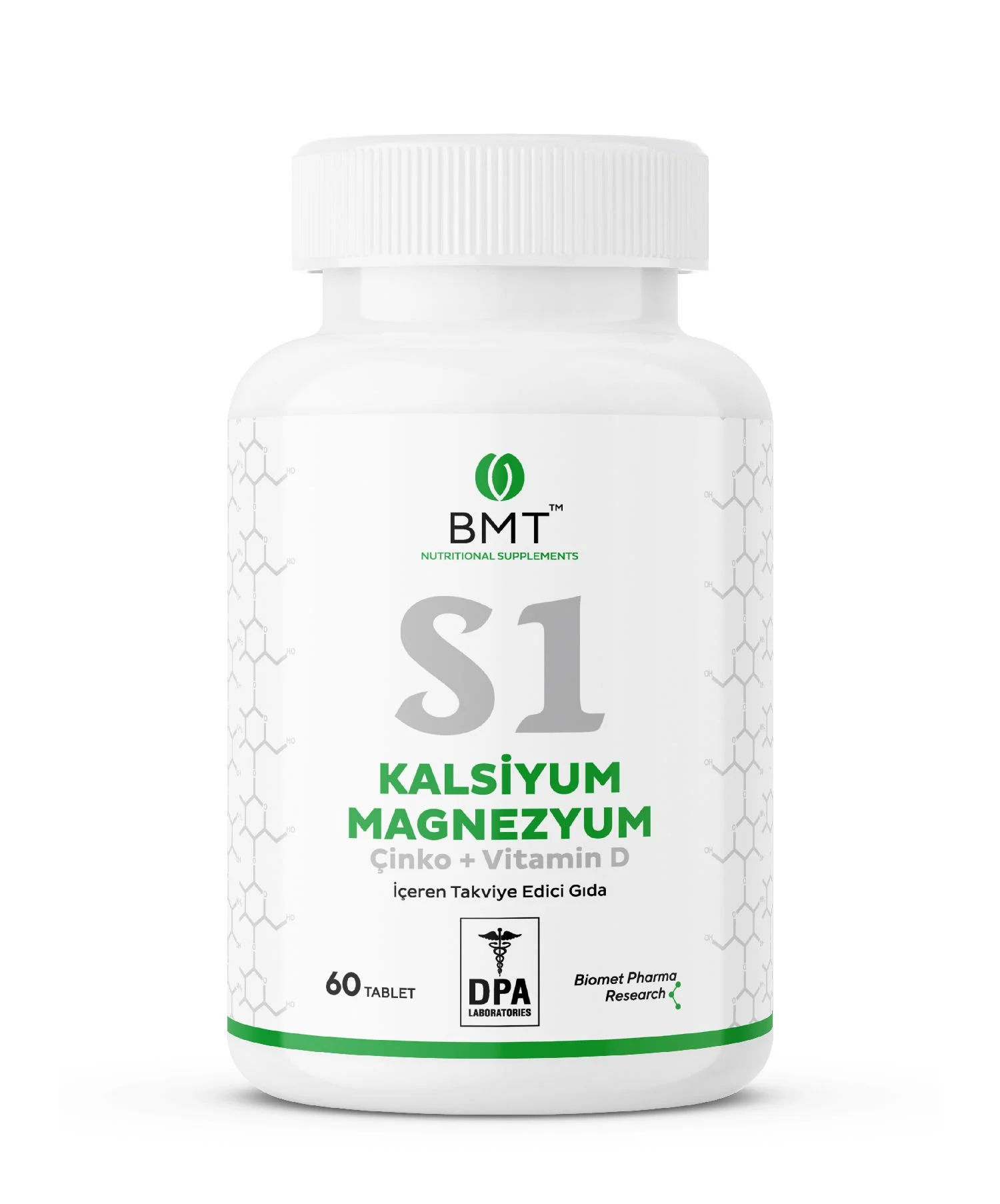 BİOMET S1 Kalsiyum Magnezyum Çinko Vitamin D  60 Tablet