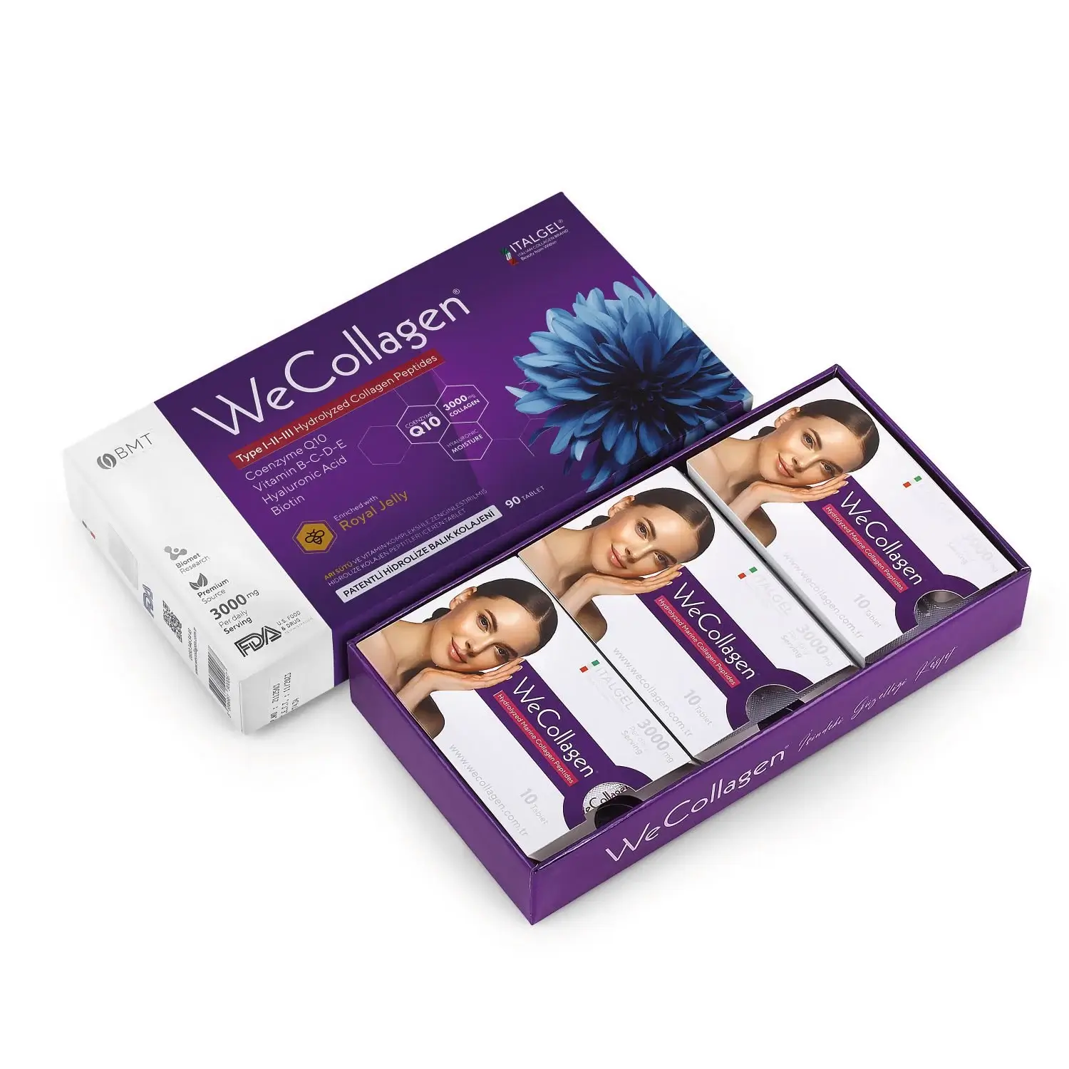 WeCollagen Tip 1-2-3 Patentli Kolajen 3000mg 90 Tablet