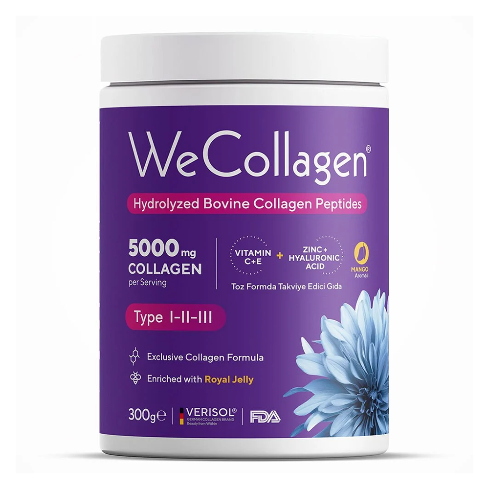 WeCollagen Tip 1-2-3 Patentli Toz Kolajen 5000mg Mango Aromalı 300 Gr