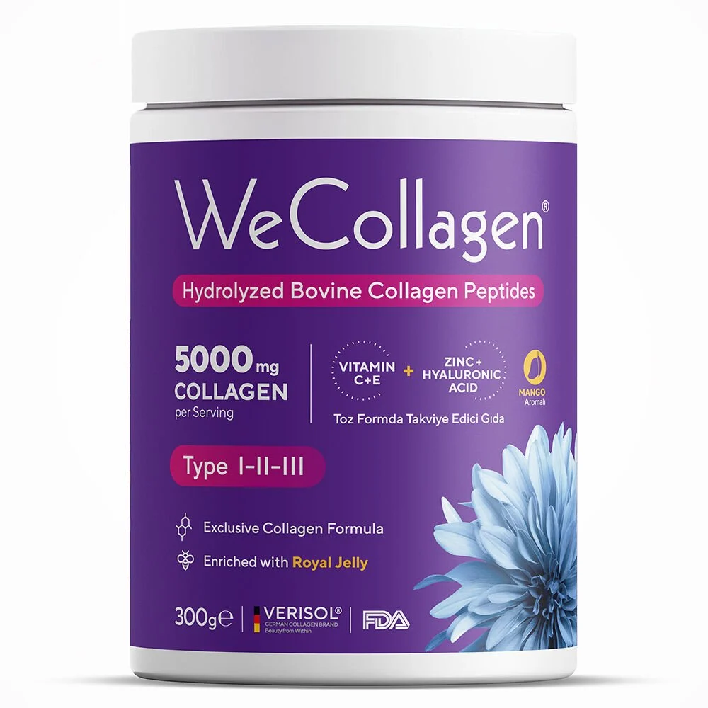 WeCollagen Tip 1-2-3 Patentli Toz Kolajen 5000mg Mango Aromalı 300 Gr