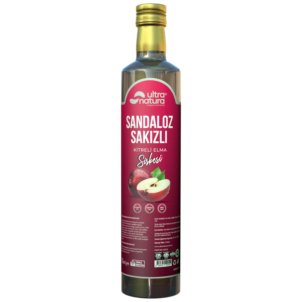 ULTRA NATURA Sandaloz Sakızlı Kitreli Elma Sirkesi 500 ML