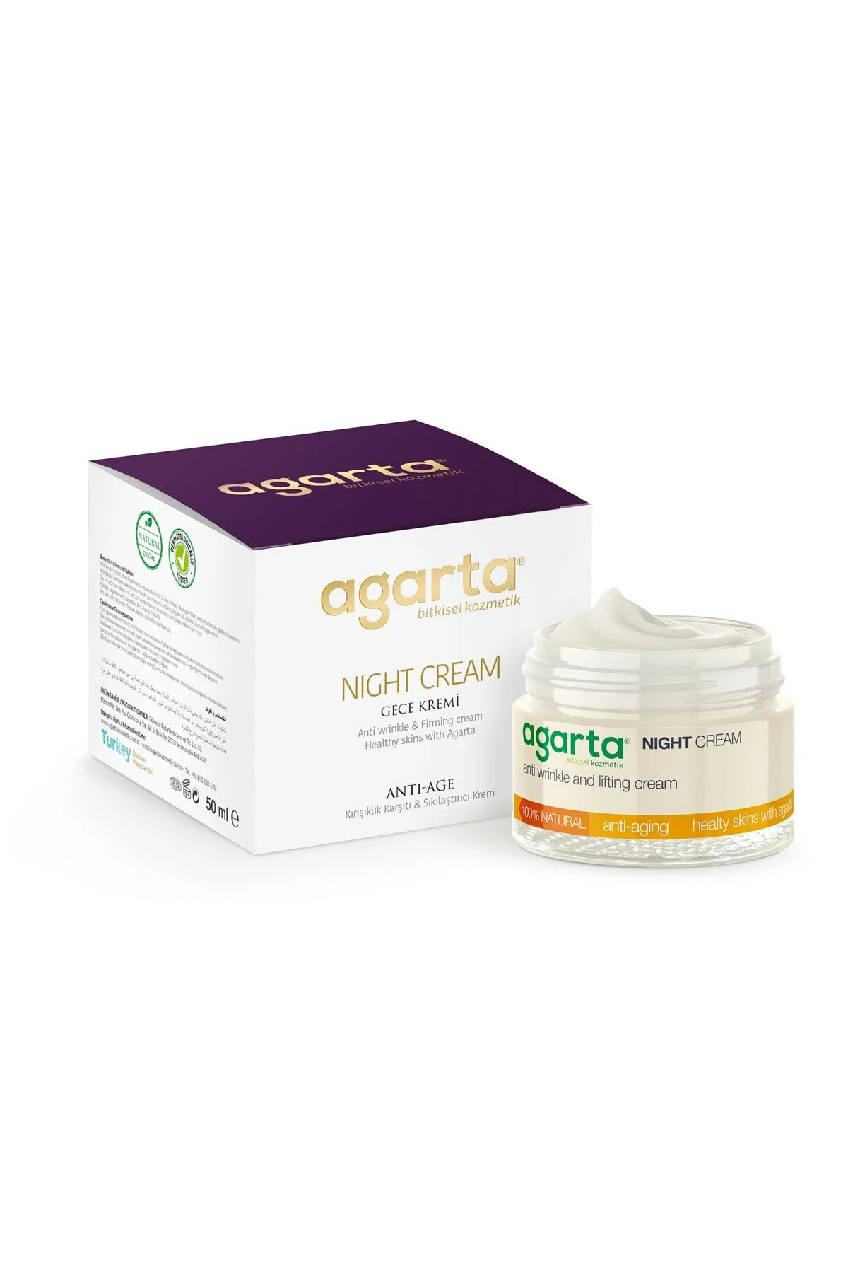 AGARTA Gece Bakım Kremi Kırışıklık Karşıtı & Sıkılaştırıcı 50 ML