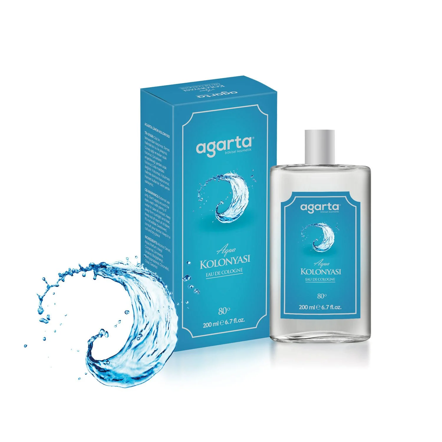 AGARTA Aqua Kolonya Cam Şişe 250 ML