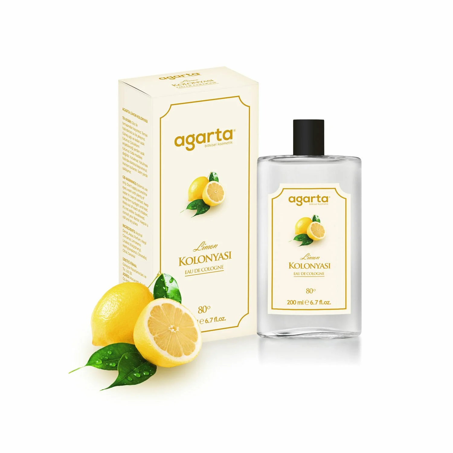 AGARTA Limon Kolonyası Cam Şişe 250 ML