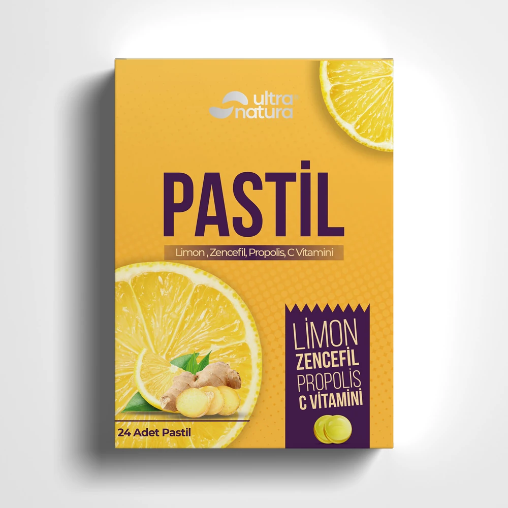 ULTRA NATURA Pastil (Limon, Zencefil, Propolis) 24 Adet