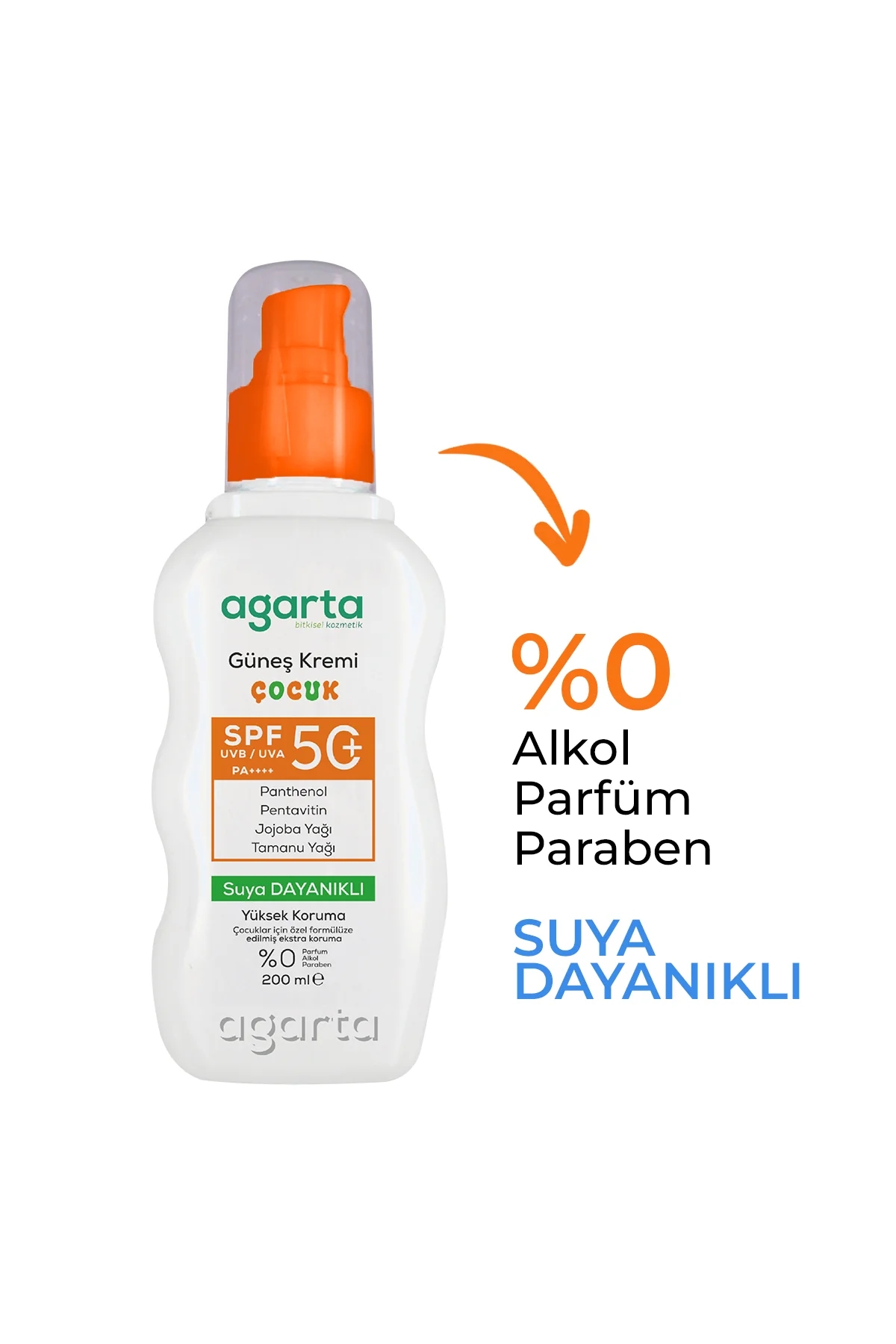 AGARTA Çocuk Güneş Kremi Yüz & Vücut 50+ SPF 200 ML