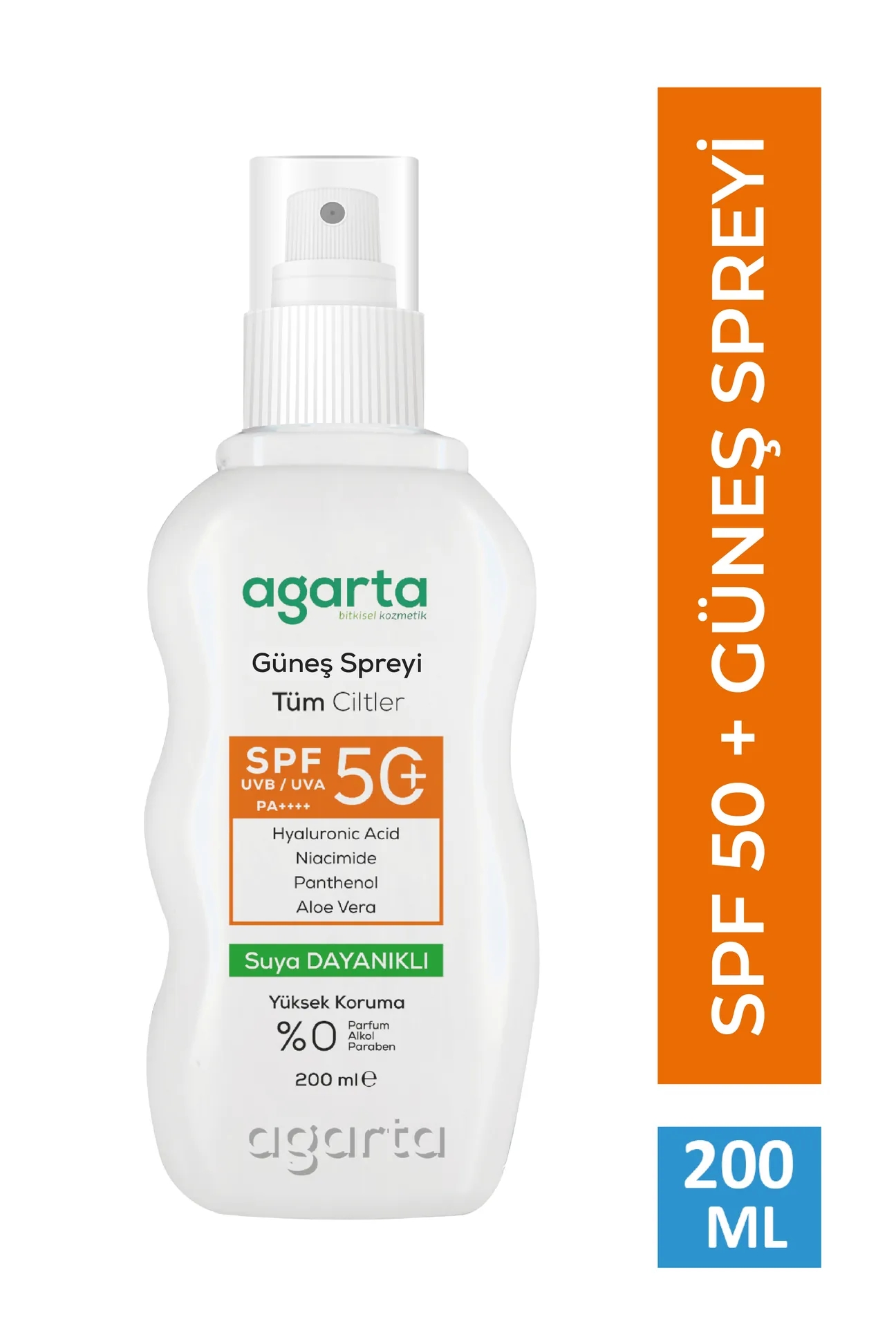 AGARTA Güneş Koruyucu Sprey Yüz & Vücut 50+ SPF 200 ML