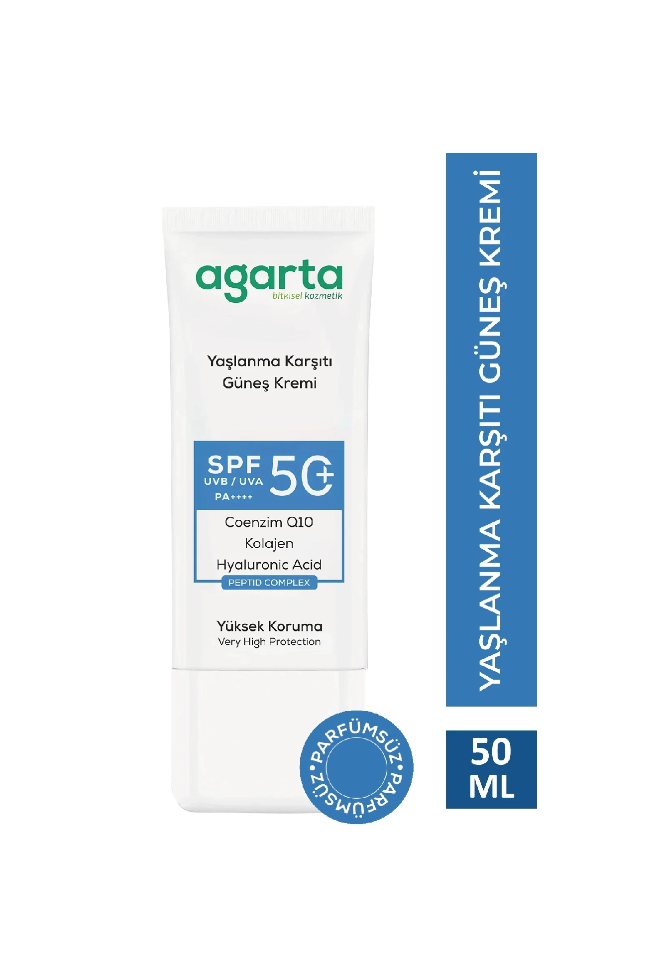 AGARTA Yaşlanma Karşıtı 50+ SPF Güneş Kremi 50 ML