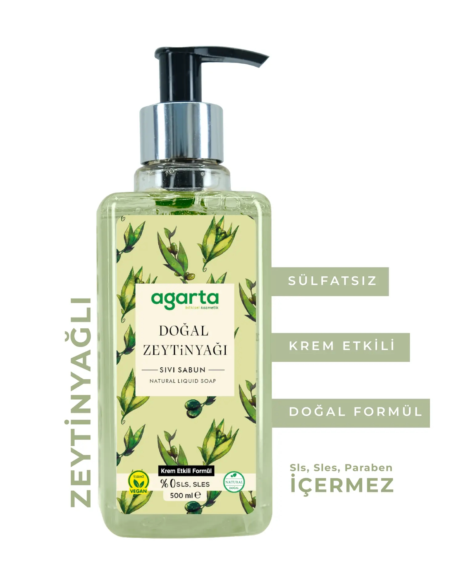 AGARTA Zeytinyağlı Sıvı Sabun 500 ML