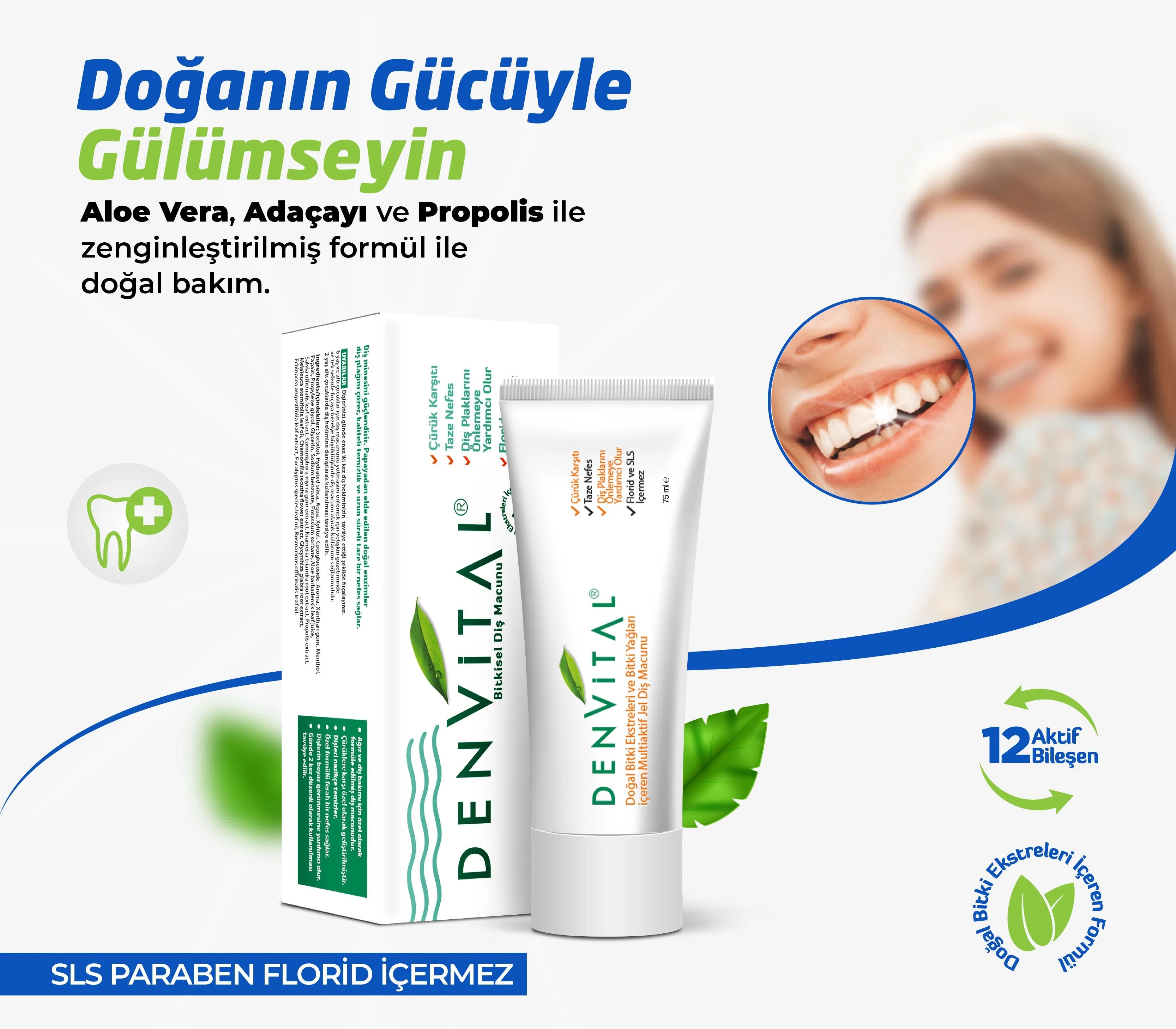 ANTİ Denvital 12 Bileşenli Bitkisel Diş Macunu 75 ML