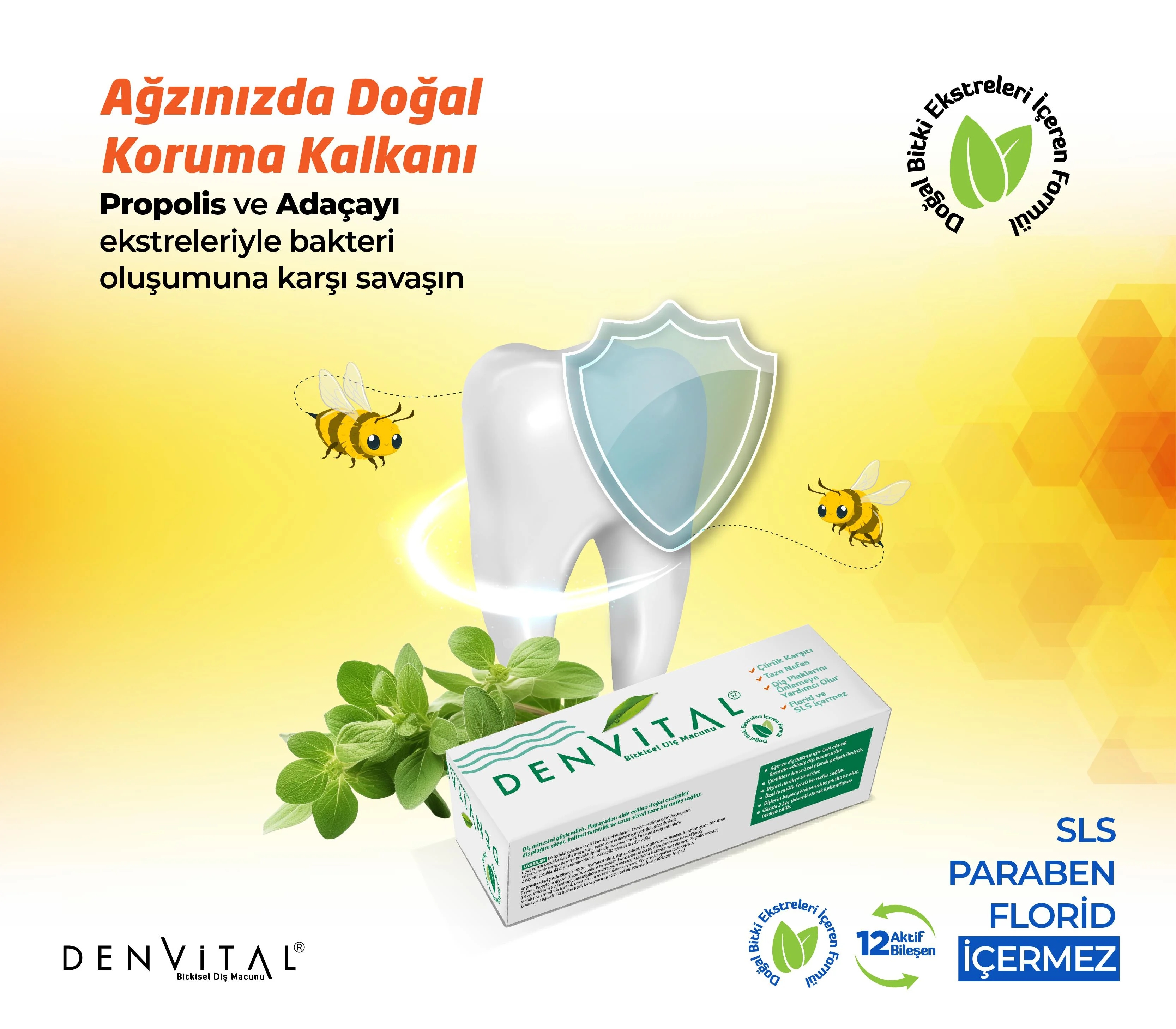 ANTİ Denvital 12 Bileşenli Bitkisel Diş Macunu 75 ML