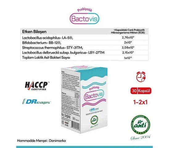 ANTİ Bactovis Probiyotik DRcaps 30 Kapsül