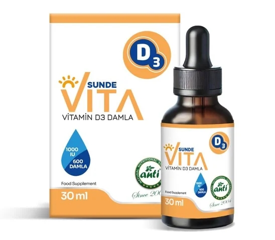 ANTİ Sunde Vita D3 Vitamini 1000 IU 600 Damla 30 ML