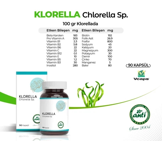ANTİ Klorella Vcaps 90 Kapsül