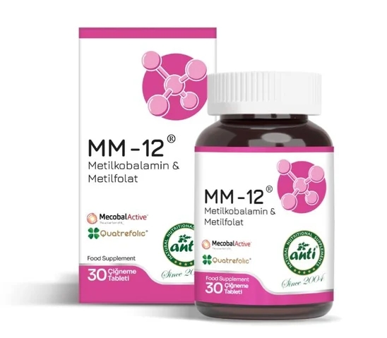ANTİ MM-12 (B12 Vitamini & Metilfolat) 30 Çiğneme Tablet