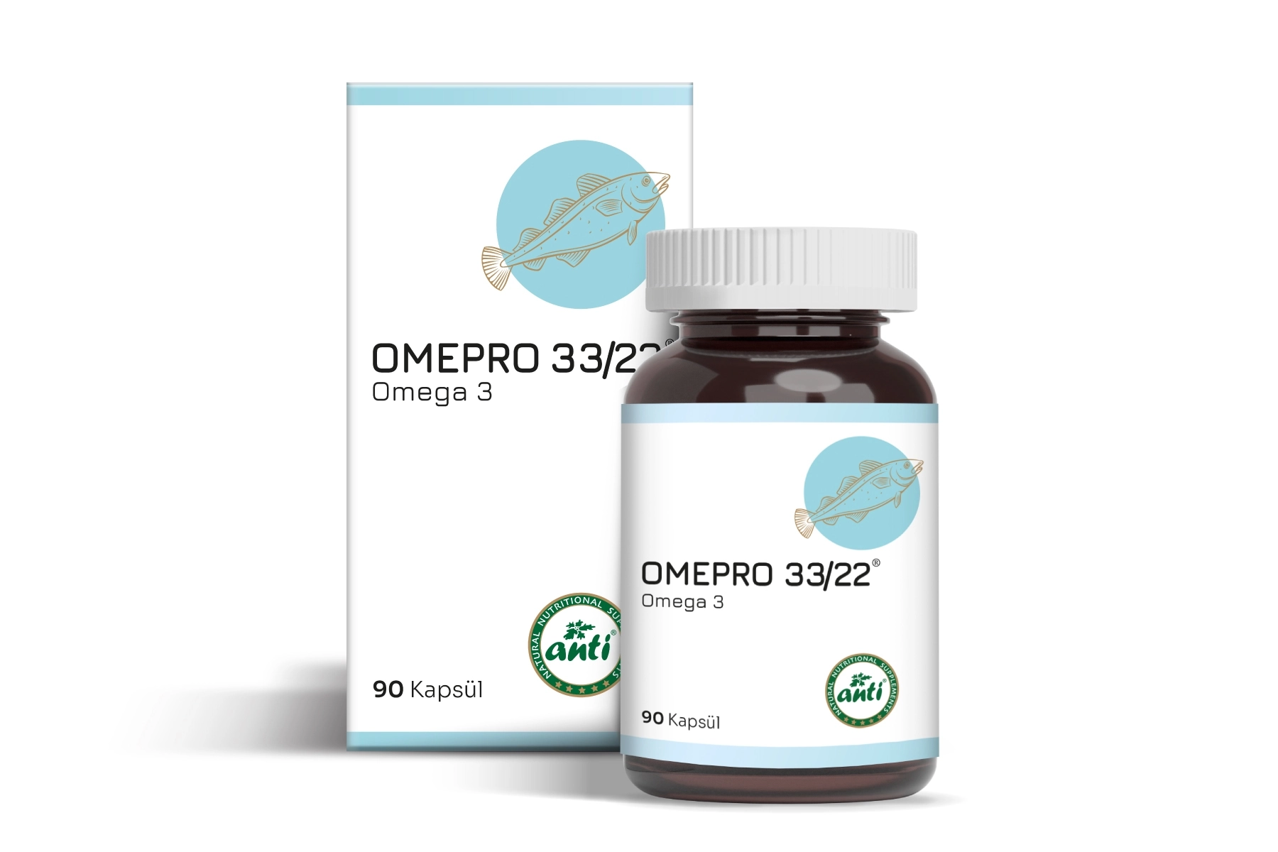 ANTİ Omepro 33/22 Omega-3 Trigliserid Form Balık Yağı Licaps 90 Kapsül