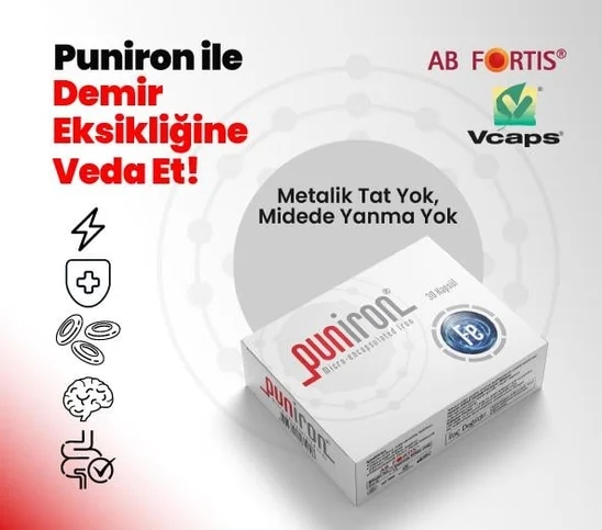 ANTİ Puniron Mikroenkapsüle Demir Takviyesi Vcaps 30 Kapsül