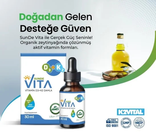 ANTİ Sunde Vita D3 K2 Vitamini 1000 IU 600 Damla 30 ML
