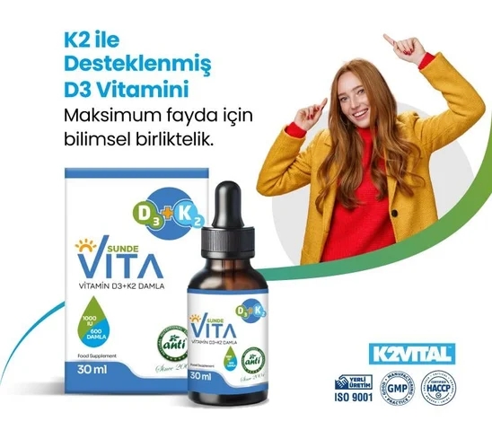 ANTİ Sunde Vita D3 K2 Vitamini 1000 IU 600 Damla 30 ML