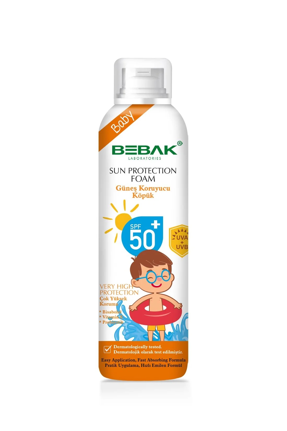 BEBAK Baby Güneş Koruyucu Köpük SPF 50+ Yüksek Koruma 150 ML