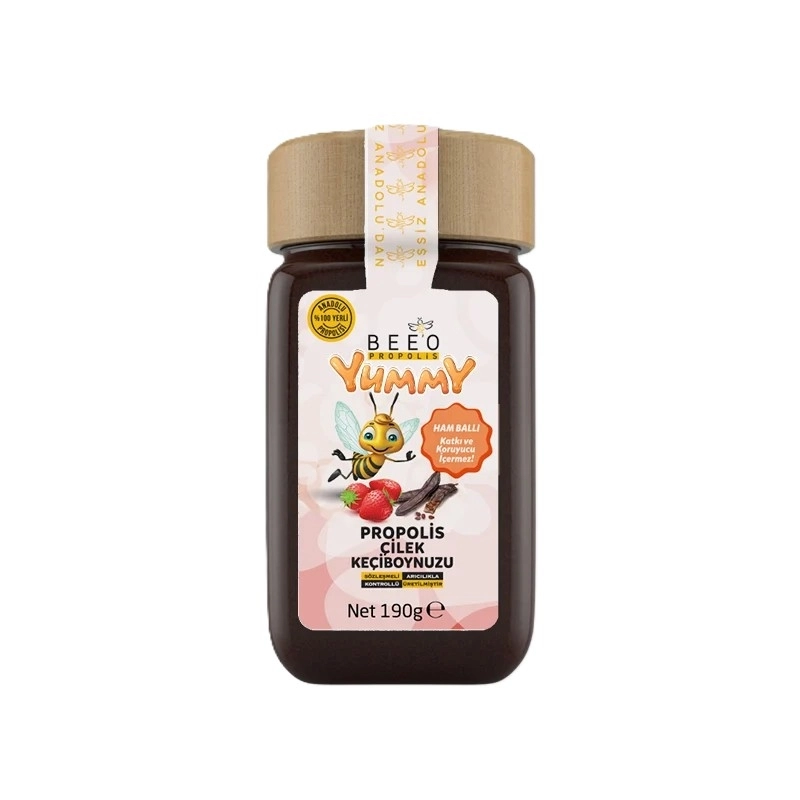BEEO Propolis Çilek Keçiboynuzu Ham Bal Karışımı 190 Gr