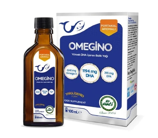 ANTİ Omegino Yüksek DHA Trigliserid Form Portakal Aromalı Omega-3 Balık Yağı 100 ML