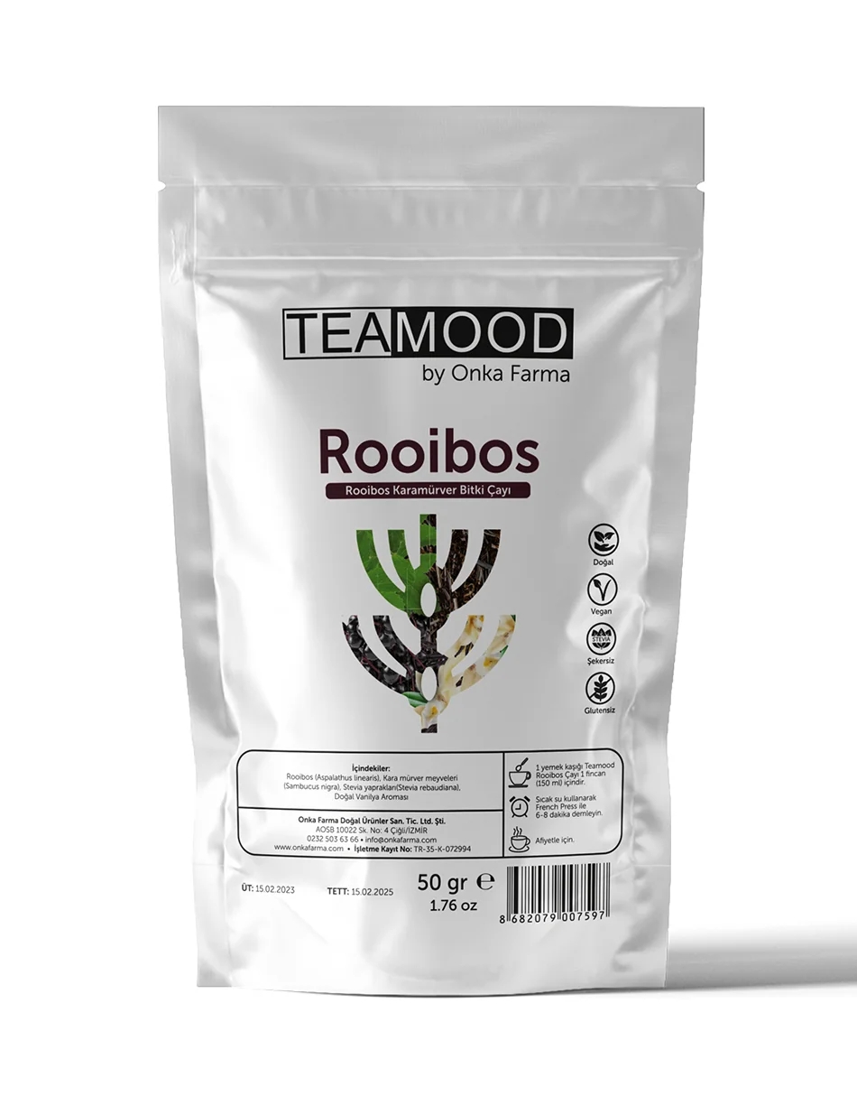 ONKA FARMA Teamood Rooibos Kara Mürver Bitki Çayı 50 Gr