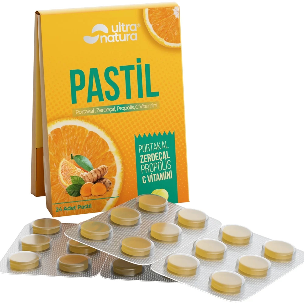 ULTRA NATURA Pastil (Portakal, Zerdeçal, Propolis) 24 Adet