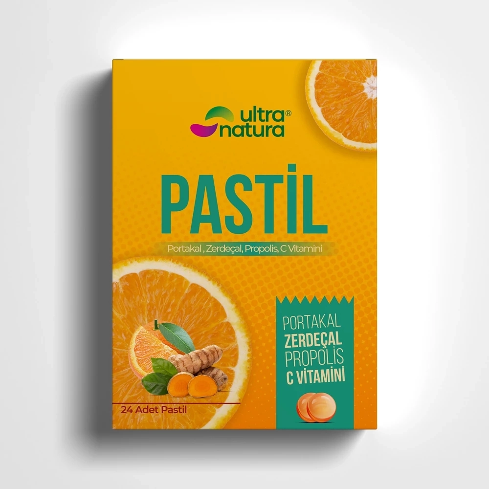 ULTRA NATURA Pastil (Portakal, Zerdeçal, Propolis) 24 Adet