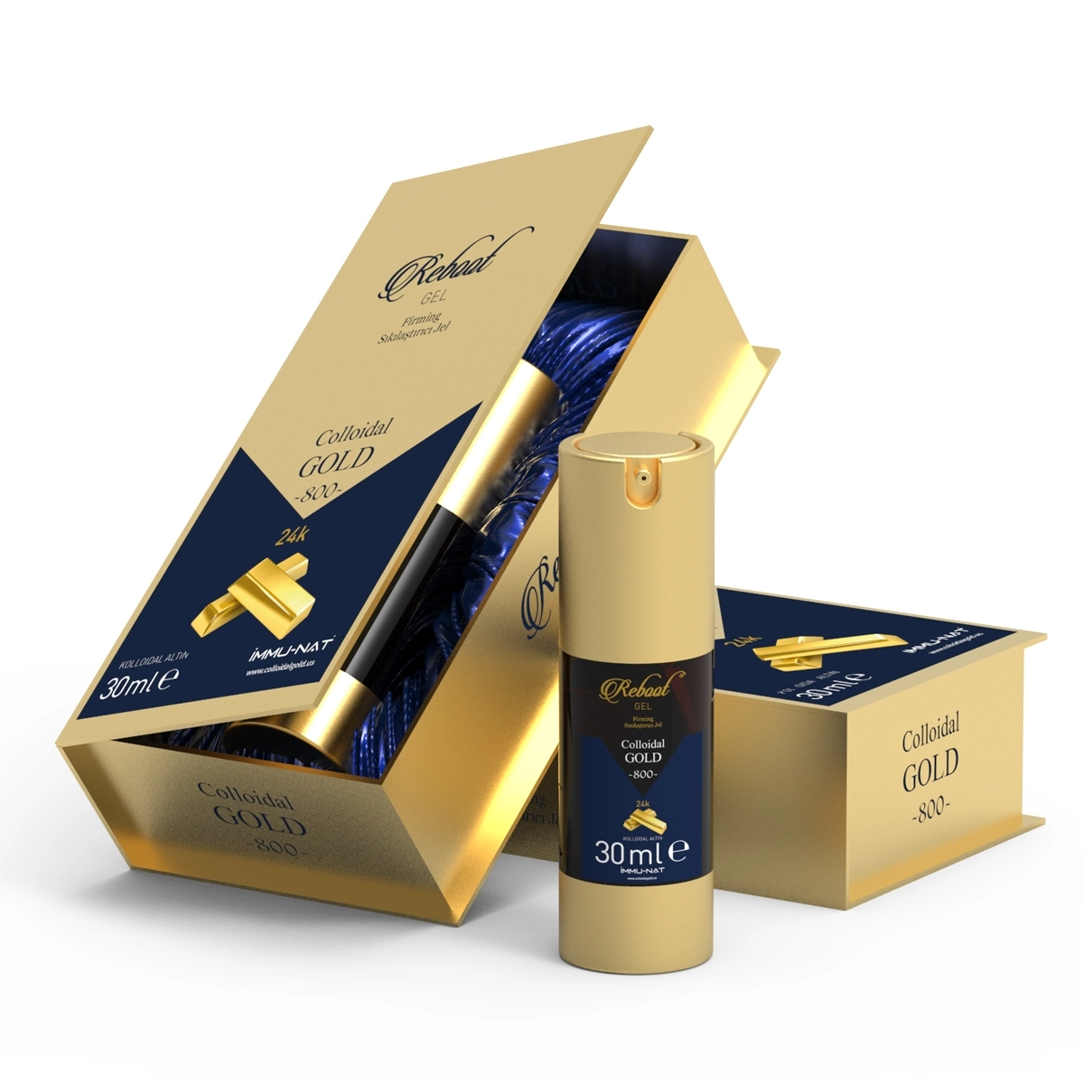 İMMUNAT Kolloidal Gold (Altın) 3000 PPM Sıkılaştırıcı Jel  30 ML