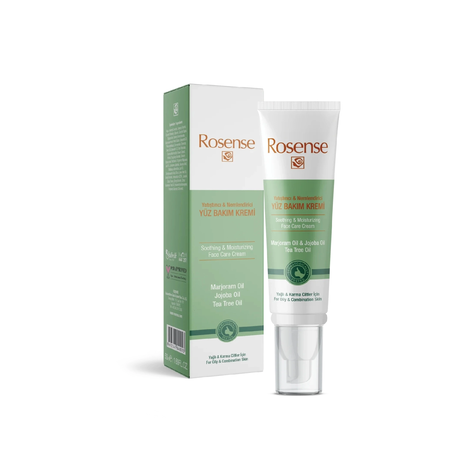 ROSENSE Akne Karşıtı Yüz Bakım Kremi Yatıştırıcı & Nemlendirici 50 ML