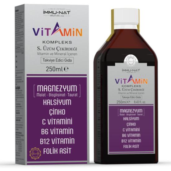 İMMUNAT Vitamin & Mineral Kompleks Siyah Üzüm Çekirdeği 250 ML