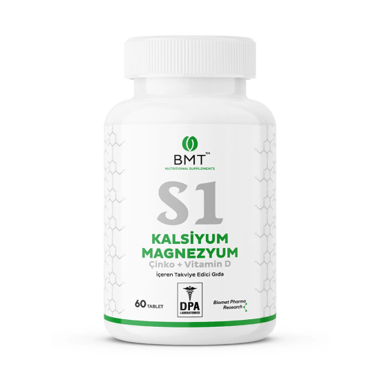 BİOMET S1 Kalsiyum Magnezyum Çinko Vitamin D  60 Tablet