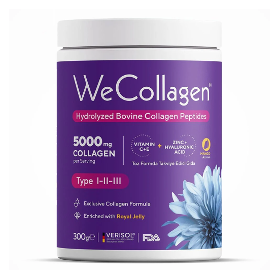 WeCollagen Tip 1-2-3 Patentli Toz Kolajen 5000mg Mango Aromalı 300 Gr