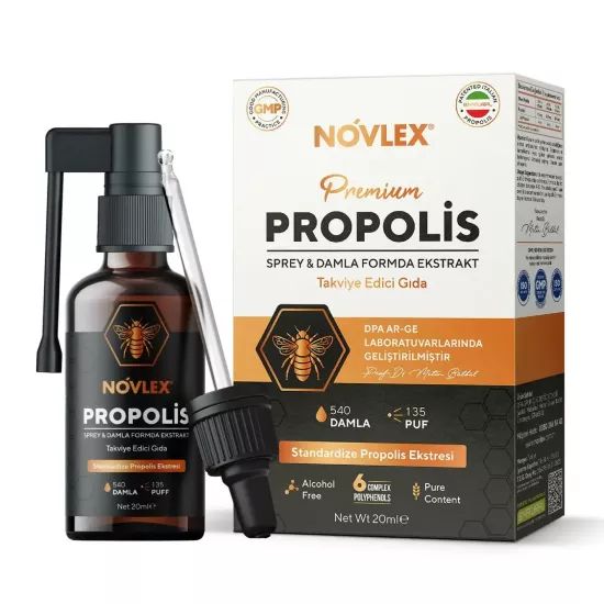 NOVLEX Nane Aromalı Sıvı Propolis (Alkolsüz) Sprey & Damla 20 ML