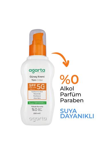 AGARTA Güneş Kremi Yüz & Vücut 50+ SPF 200 ML