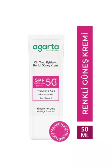 AGARTA Cilt Tonu Eşitleyici 50+ SPF Renkli Güneş Kremi 50 ML