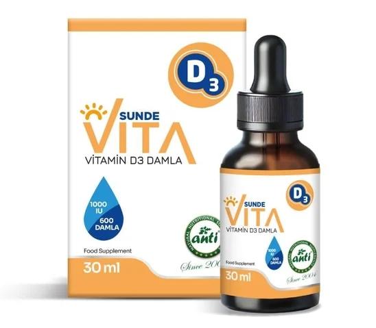 ANTİ Sunde Vita D3 Vitamini 1000 IU 600 Damla 30 ML