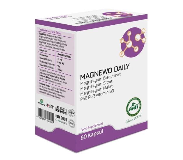 ANTİ Magnewo Daily Magnezyum & B2 B3 B6 Vitamini Vcaps 60 Kapsül
