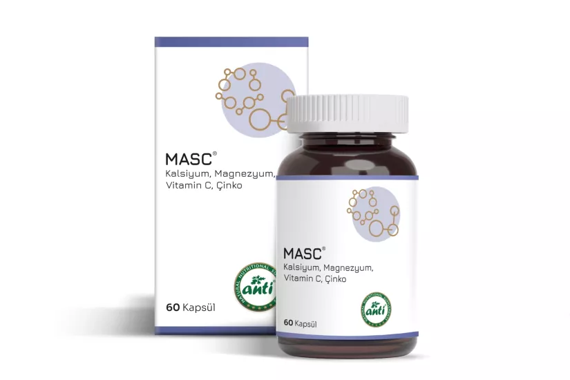 ANTİ Kalsiyum Magnezyum C Vitamini Çinko MASC Vcaps 60 Kapsül