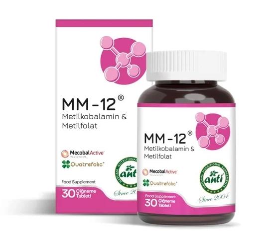 ANTİ MM-12 (B12 Vitamini & Metilfolat) 30 Çiğneme Tablet