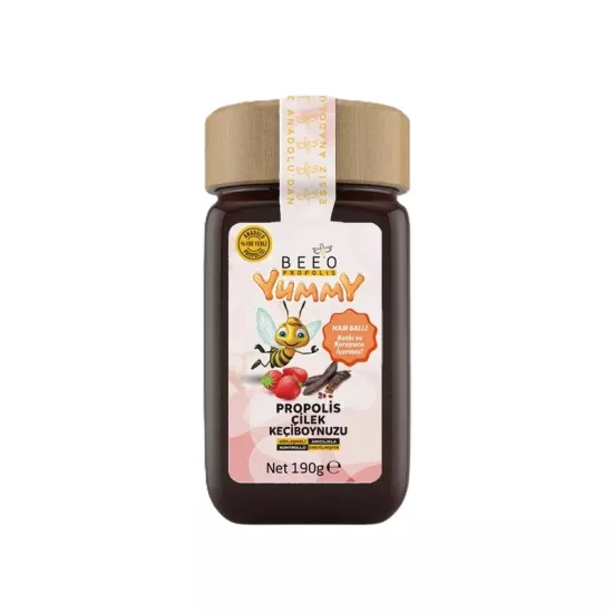 BEEO Propolis Çilek Keçiboynuzu Ham Bal Karışımı 190 Gr