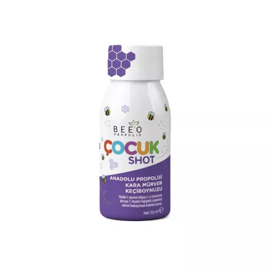 BEEO Kara Mürver Keçiboynuzu Propolis Çocuk Shot 50 Ml