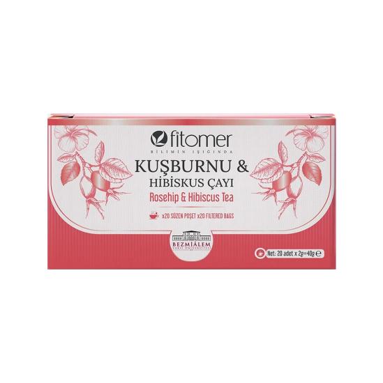 FİTOMER Kuşburnu & Hibiskus Çayı 20 Süzen Poşet 40 Gr