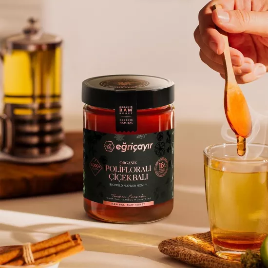 EĞRİÇAYIR Organik (Çok Çiçekli) Polifloralı Bal TA16+ 850 Gr