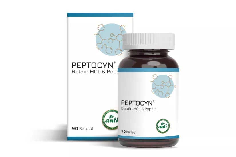 ANTİ Peptocyn Betain HCL & Pepsin Vcaps 90 Kapsül