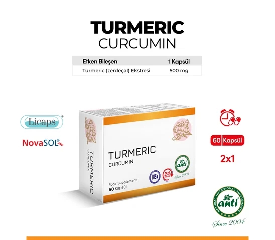 ANTİ Turmeric Zerdeçal Ekstraktı Licaps 60 Kapsül 