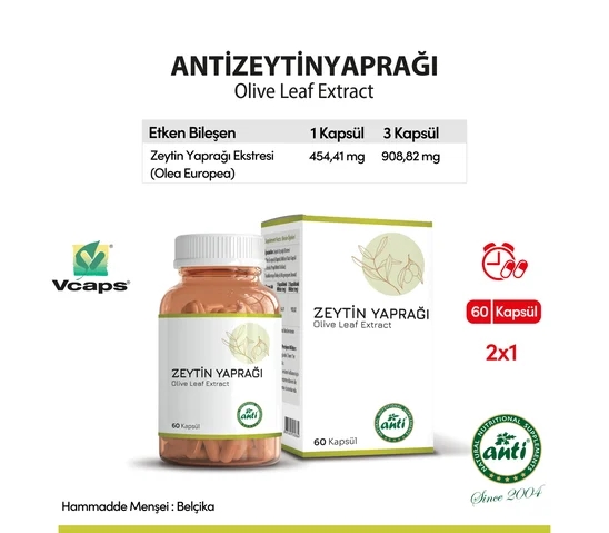 ANTİ Zeytin Yaprağı Ekstresi Vcaps 60 Kapsül 